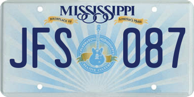 MS license plate JFS087