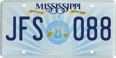 MS license plate JFS088