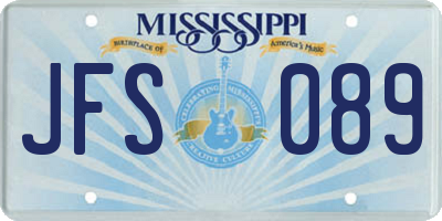 MS license plate JFS089