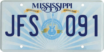 MS license plate JFS091