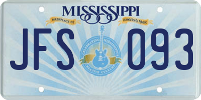 MS license plate JFS093