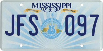 MS license plate JFS097