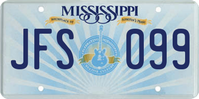 MS license plate JFS099