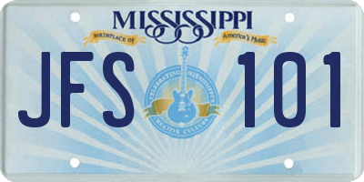 MS license plate JFS101