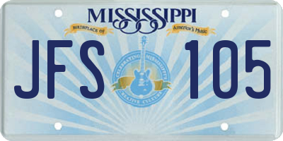 MS license plate JFS105