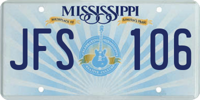 MS license plate JFS106