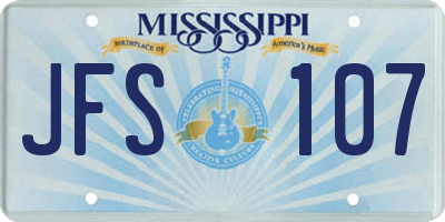MS license plate JFS107