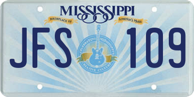 MS license plate JFS109