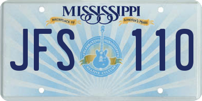 MS license plate JFS110