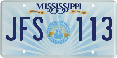 MS license plate JFS113
