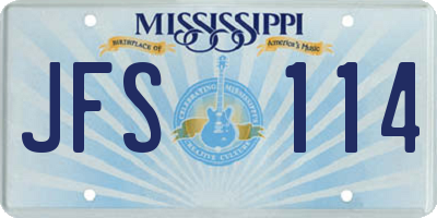 MS license plate JFS114