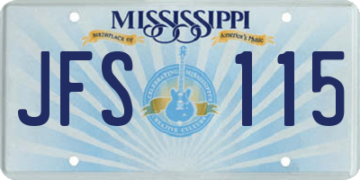 MS license plate JFS115