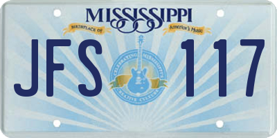 MS license plate JFS117