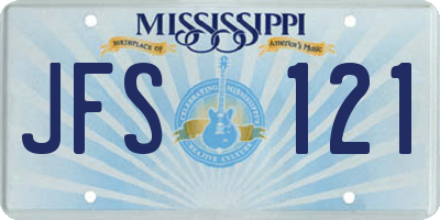 MS license plate JFS121