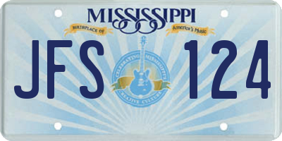 MS license plate JFS124