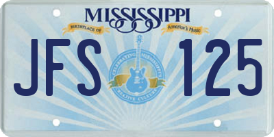 MS license plate JFS125