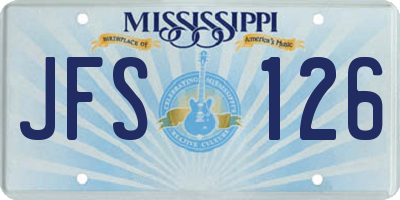 MS license plate JFS126