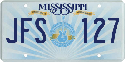 MS license plate JFS127