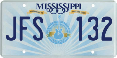 MS license plate JFS132