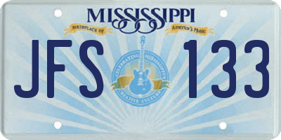 MS license plate JFS133