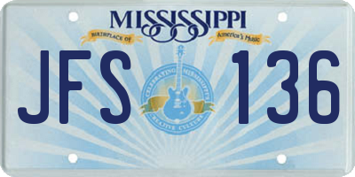 MS license plate JFS136