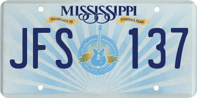 MS license plate JFS137
