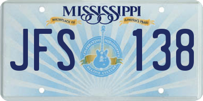 MS license plate JFS138