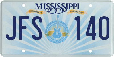 MS license plate JFS140