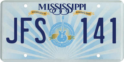 MS license plate JFS141