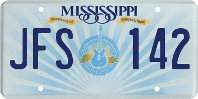 MS license plate JFS142