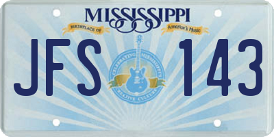 MS license plate JFS143