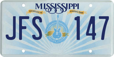 MS license plate JFS147