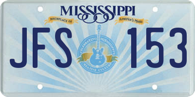 MS license plate JFS153