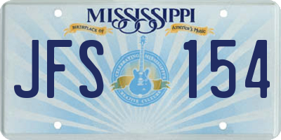 MS license plate JFS154