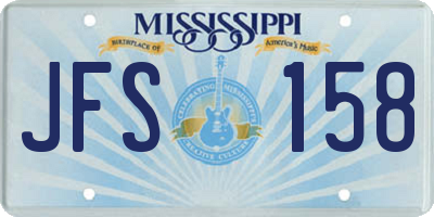 MS license plate JFS158