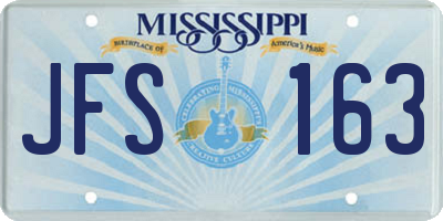 MS license plate JFS163