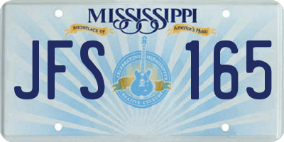 MS license plate JFS165