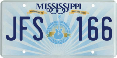 MS license plate JFS166