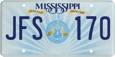 MS license plate JFS170