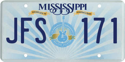 MS license plate JFS171