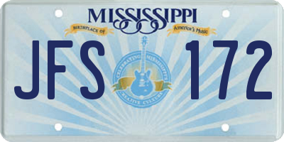 MS license plate JFS172