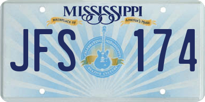 MS license plate JFS174