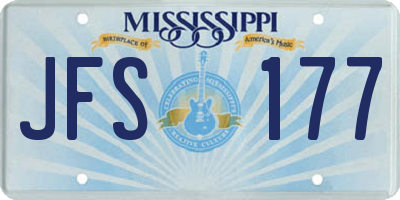 MS license plate JFS177