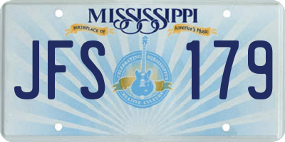 MS license plate JFS179