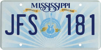 MS license plate JFS181