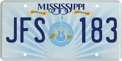 MS license plate JFS183