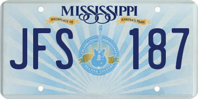 MS license plate JFS187