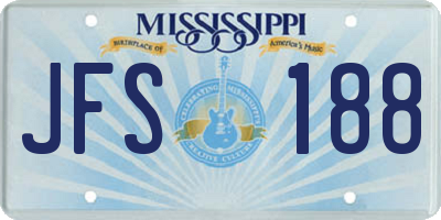 MS license plate JFS188