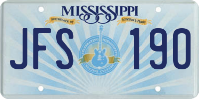 MS license plate JFS190