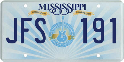 MS license plate JFS191